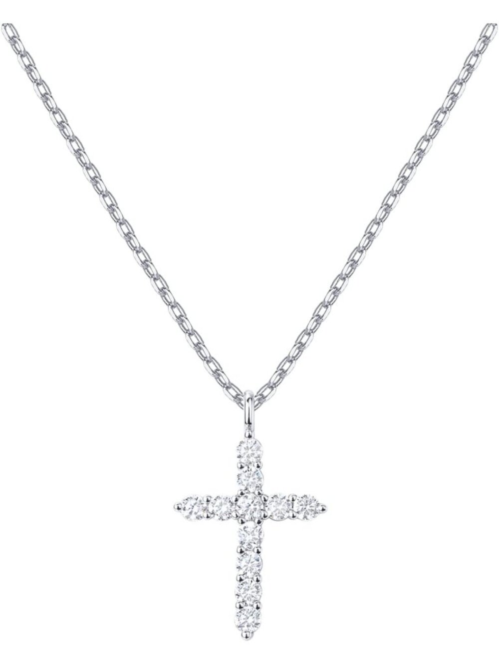 14K Gold Plated Cross Necklace with Cubic Zirconia | Faith Pendant Jewelry for